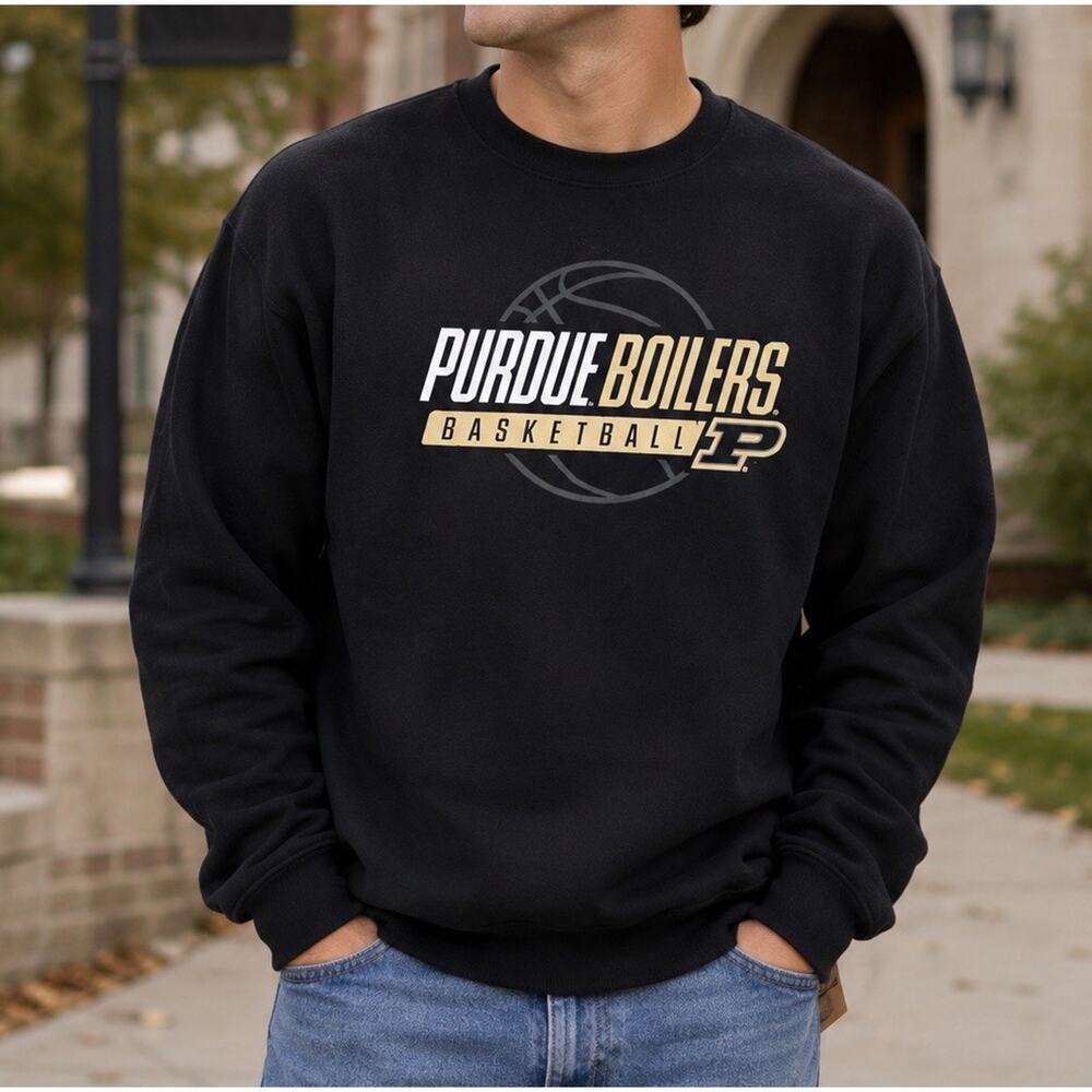 Purdue Boilermakers Basketball‎ Sweatshirt Mens Large Black Crewneck NWT